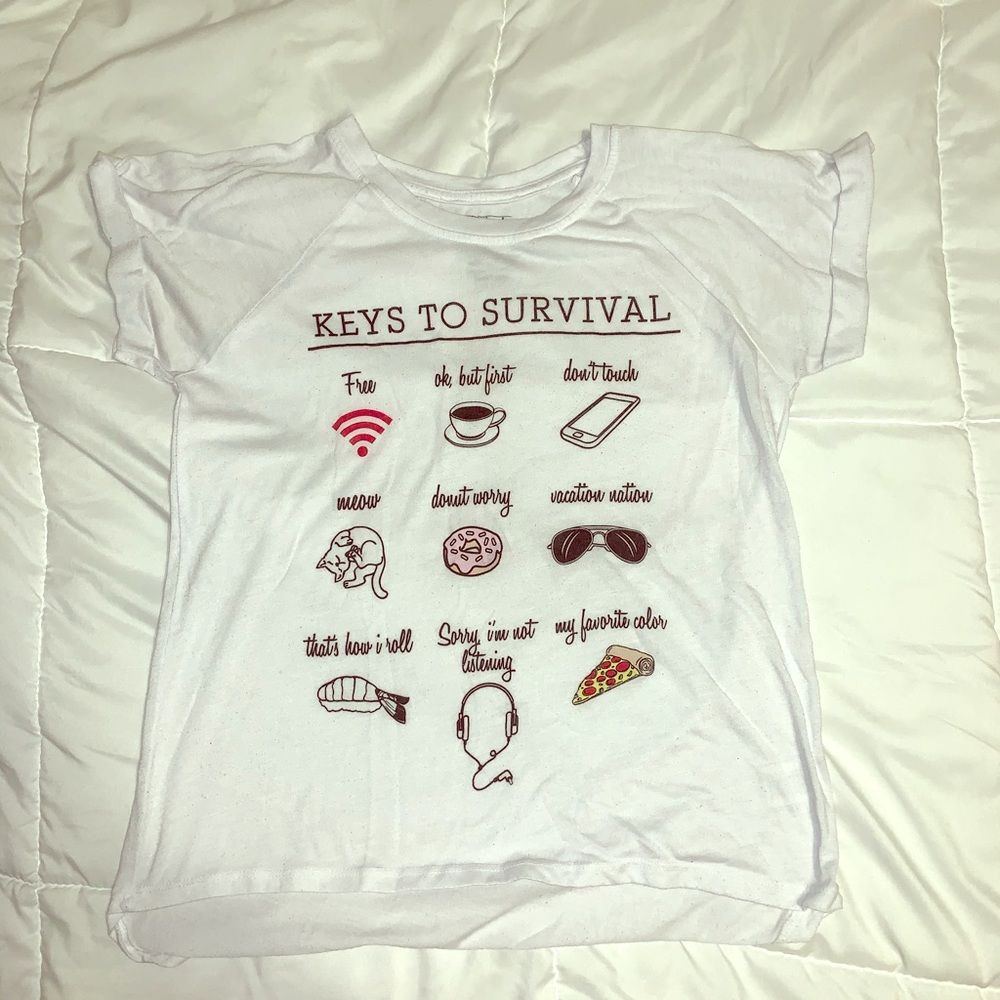 Keys to Survival White Tee